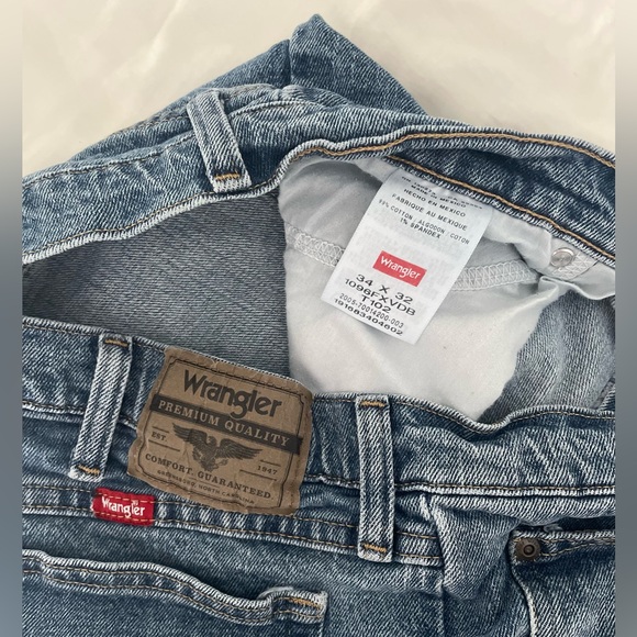 WRANGLER Five Star Premium Denim Flex for Comfort Regular Fit in Dusk Blue 34x32 - Picture 6 of 7